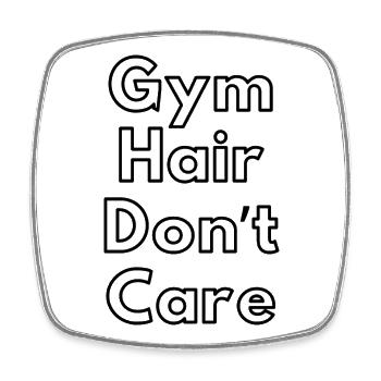 T-shirt de fitness – Les cheveux de la salle de sport s’en fichent - Magnet carré - blanc - Devant