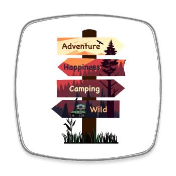Path to Happiness - Square fridge magnet - white - Front
