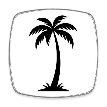 Palm Tree Silhouette - Square fridge magnet - white - Front