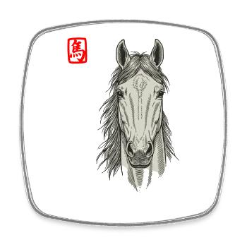 Horse Asian - Square fridge magnet - white - Front