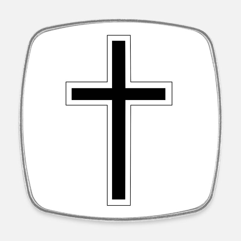 croix - Magnet carré - blanc