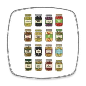 Olives in a jar - Square fridge magnet - white - Front