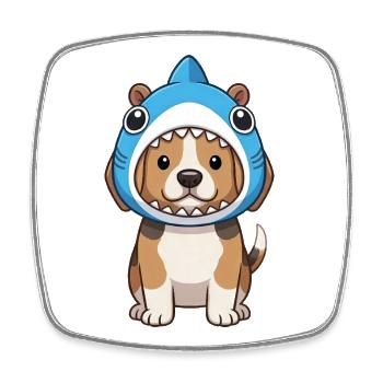 Cartoon Dog Beagle Mignon Carnaval Brésil - Magnet carré - blanc - Devant