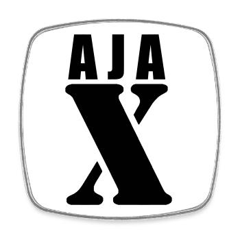Ajax – First Name Design | Minimal Typography - Viereckiger Kühlschrankmagnet - Weiß - Vorne