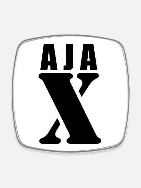 Ajax – Conception du prénom | Typographie minimale - Magnet carré - blanc