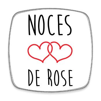 Noces de Rose 17 ans de mariage - Magnet carré - blanc - Devant