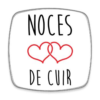 noces de cuir 2 ans d'amour - Magnet carré - blanc - Devant