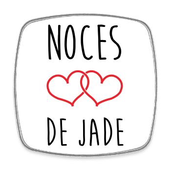 Jade-Hochzeit 26 Jahre Liebe - Viereckiger Kühlschrankmagnet - Weiß - Vorne
