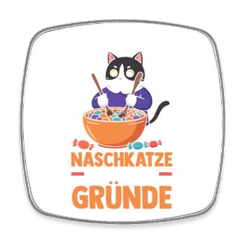 Süschigkeiten Naschkatze Süßes Mädchen - Viereckiger Kühlschrankmagnet - Weiß - Vorne