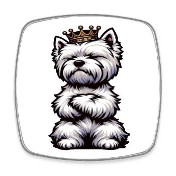 West highland terrier Westie West highland dog - Square fridge magnet - white - Front