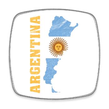 Argentina Map Flag Vintage Design - Viereckiger Kühlschrankmagnet - Weiß - Vorne