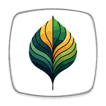 Spirale colorée en forme de feuille - Magnet carré - blanc - Devant