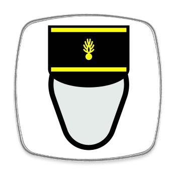 Gendarm Képi G.M. (Mobile Constable) - Viereckiger Kühlschrankmagnet - Weiß - Vorne
