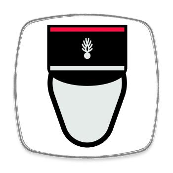 Gendarm Képi G.R. (Republikanischer Gendarm) - Viereckiger Kühlschrankmagnet - Weiß - Vorne