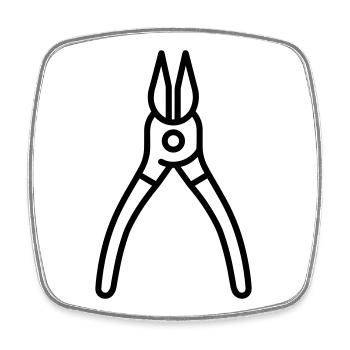 pliers - Square fridge magnet - white - Front