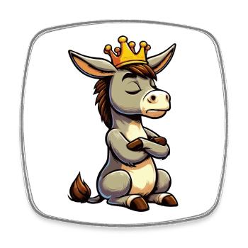 Donkey Donkey Donkey Holder Muli Long-Eared Donkey Muli - Square fridge magnet - white - Front