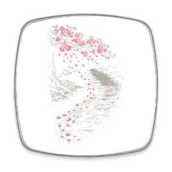 Cherry Blossom Sakura Cherry Blossom - Square fridge magnet - white - Front