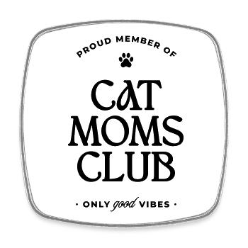 Cat Moms Club - Viereckiger Kühlschrankmagnet - Weiß - Vorne