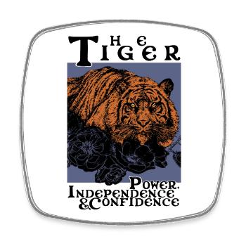 DER TIGER - Viereckiger Kühlschrankmagnet - Weiß - Vorne