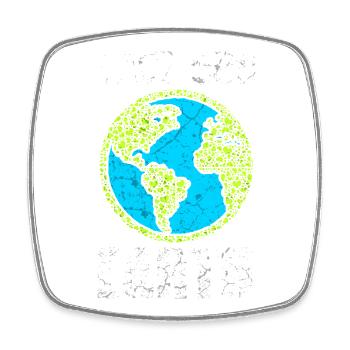 Save Our Earth - Viereckiger Kühlschrankmagnet - Weiß - Vorne