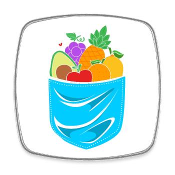 Food Nutrition Food - Square fridge magnet - white - Front