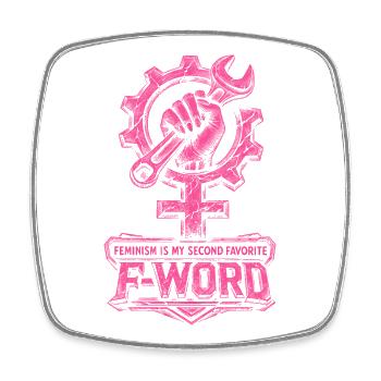Feminismus Feministin Feminist - Viereckiger Kühlschrankmagnet - Weiß - Vorne