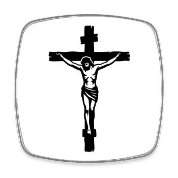 Croix de Jésus - Magnet carré - blanc - Devant