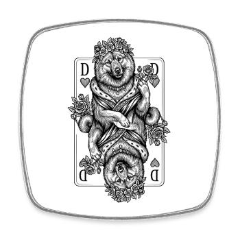 Eurasier | Queen Of Hearts | Karten - Viereckiger Kühlschrankmagnet - Weiß - Vorne