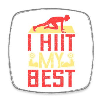 Fitness Fanatics I Hiit My Best Calisthenics Gym - Viereckiger Kühlschrankmagnet - Weiß - Vorne