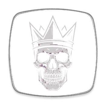 Skull with Crown Dark Gothic Shirt Sticker - Viereckiger Kühlschrankmagnet - Weiß - Vorne
