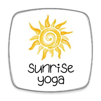 Sunrise Yoga - Design mit gelber Sonne - Viereckiger Kühlschrankmagnet - Weiß - Vorne
