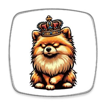 Pomeranian Pomeranian Pomeranian Spitz Dog Miniature Spitz Holder - Square fridge magnet - white - Front