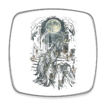 Friedhof Goth Humor - Viereckiger Kühlschrankmagnet - Weiß - Vorne