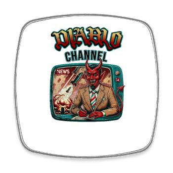 Diablo-Kanal - Viereckiger Kühlschrankmagnet - Weiß - Vorne