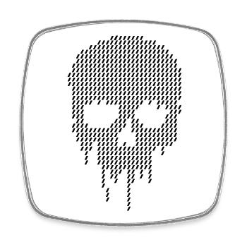 Pixel-Schädel-Art-Design - Viereckiger Kühlschrankmagnet - Weiß - Vorne