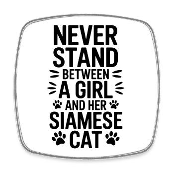 Siamkatze Sprüche Katze Lustige Siamkatze Geschenk - Viereckiger Kühlschrankmagnet - Weiß - Vorne