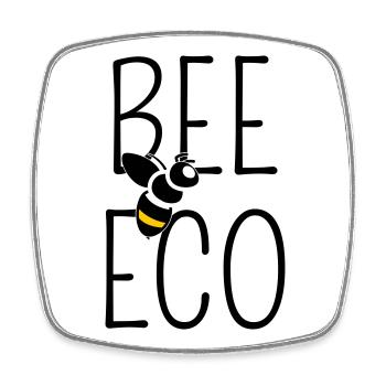 Bee Committed to Organic Transition - Square fridge magnet - white - Front