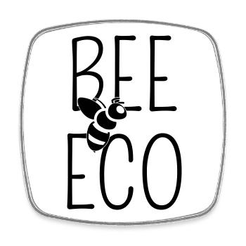 Bee Bee Eco Minimalist Low Tech - Square fridge magnet - white - Front