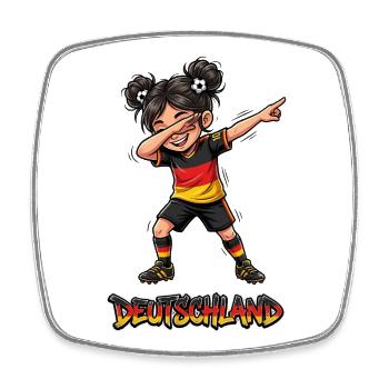 Deutschland Fußballheldin Dab Fußball Spielerin  - Viereckiger Kühlschrankmagnet - Weiß - Vorne