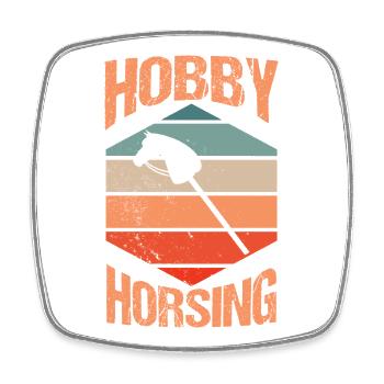Steckenpferd Hobbyhorse Hobby Horsing - Square fridge magnet - white - Front