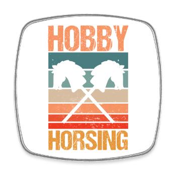 Steckenpferd Hobbyhorse Hobby Horsing - Square fridge magnet - white - Front
