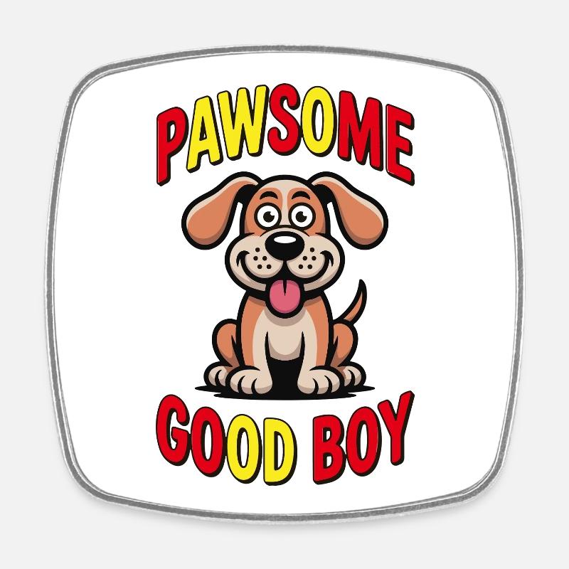 Pawsome_dog - Square fridge magnet - white