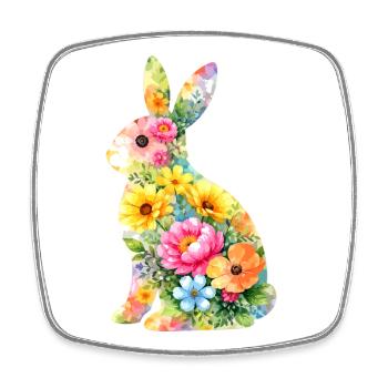 Hase Aquarell Ostern Silhouette - Viereckiger Kühlschrankmagnet - Weiß - Vorne