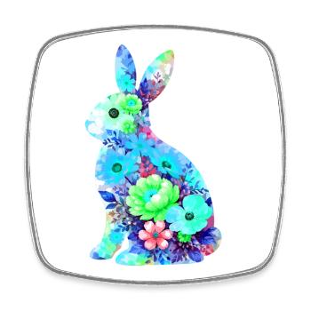 Hase Aquarell Ostern Silhouette - Viereckiger Kühlschrankmagnet - Weiß - Vorne