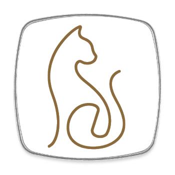 Cat Line Art Cats Design - Square fridge magnet - white - Front