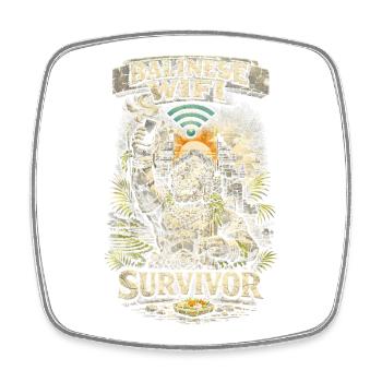 Bali Reise Balinese Wifi Survivor - Viereckiger Kühlschrankmagnet - Weiß - Vorne
