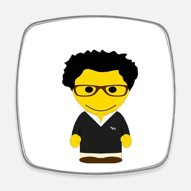 GEEKLEY avatar lunettes pull col V noir - Magnet carré - blanc
