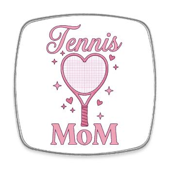 Tennis Mom Heart Racquet Design - Square fridge magnet - white - Front