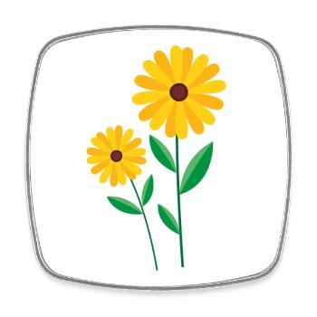 Blume - Viereckiger Kühlschrankmagnet - Weiß - Vorne