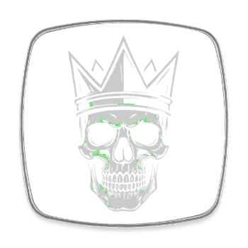 Krone Totenkopf Motiv für Skull und Rock Fans - Viereckiger Kühlschrankmagnet - Weiß - Vorne